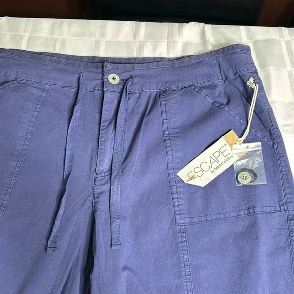 HABITAT  navy cotton pants.NWT 128$ drawstring,zipper,pockets,utility,coastal - Picture 5 of 16